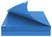 vidaXL Zeildoek met oogjes, blauw, 8 x 8 meter, 90 g/m² PE