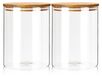 Bocaux de stockage en verre avec couvercle en bois, 2x2800ml