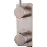 Xellanz Rivaro Thermostat encastrable - 2 voies - Acier brossé PVD