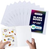 Hygloss White Blank Books, Pack of 1, wit, 10