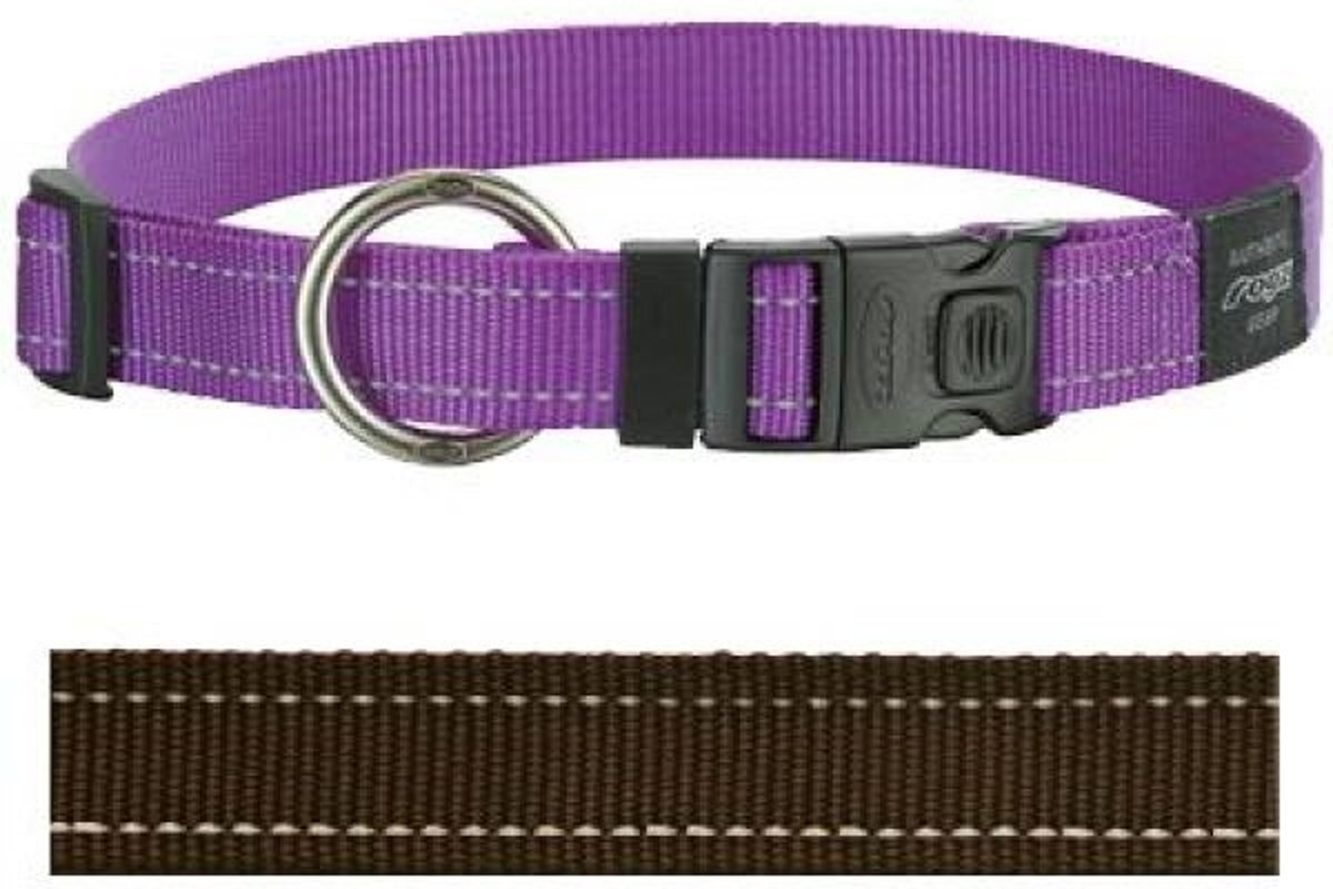 ROGZ FOR DOGS Lumberjack Hondenhalsband - 25 mm x 43-73 cm - Choco