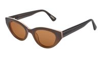 Frank-and-lucie Sunday Eyebright Macchiato Unisex Volledig omrand Cat Eye Acetaat Zonnebril