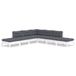 vidaXL 7-delige Loungeset met kussens Grenenhout Wit