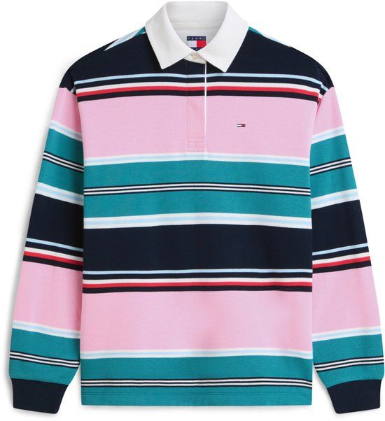 Tommy Jeans Trui Tjw Rlx Multi Stripe Dw0dw23483 0d2 Pink Daisy/ Multi Stripe Dames Maat - S