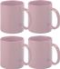 Bellatio Design Tasses à café/Gobelets - 4x - Céramique - Brillant - Avec anse - Vieux rose - 370 ml