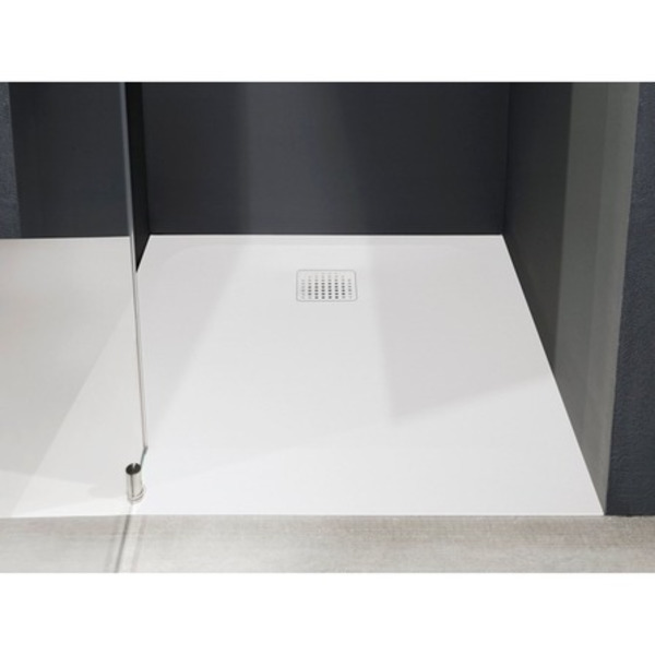 Nemo Spring Trendy douchebak 2000 x 900 x 30 mm Pietrablu wit antislip antibacterieel bestand tegen UVstralen met afvoer en afdekplaat in wit 89614484-1001+86310386