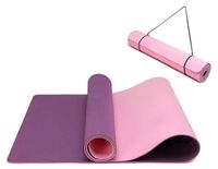 Tapis de yoga - 183 x 61 x 0,6 cm - TPE - Antidérapant double face - Avec sangle de transport