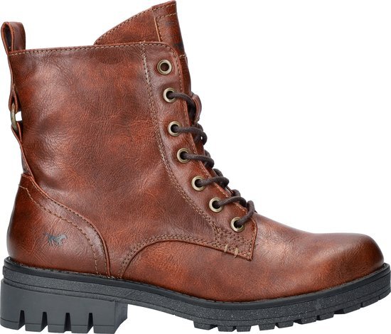 Mustang dames veterboot - Cognac - Maat 38