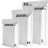 Packadi Verzendzakken 30 stuks - Zelfklevend en duurzaam - 3 verschillende maten 20x30cm, 25x35cm, 35x45cm