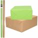 Bellatio Decorations 4x Rollen kraft inpakpapier bruin/groen 200 x 70 cm