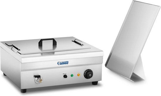 Royal Catering Friteuse - 18 L - Koude zone - Zilver - RCBG-18STHB