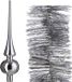 Bellatio Decorations Kaemingk B.V. Kerstboomversiering set zilveren piek en 3x folieslingers set - Kerstboomversiering zilver