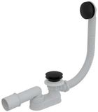 Alcadrain Badafvoer- en overloopset, lengte 800 mm, ClickClack, metaal, mat zwart A507BLACK-80