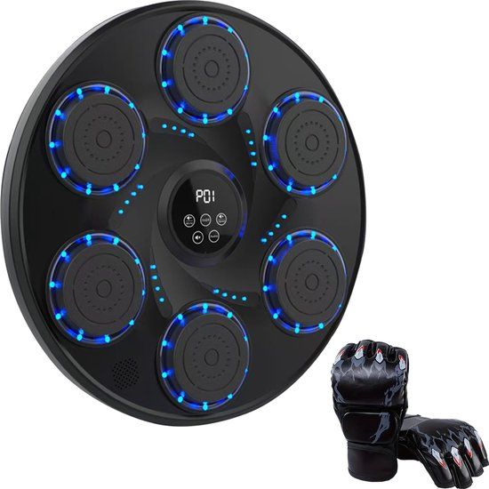 BOKSKAMPIOEN® 2.0 - Boksmachine met Muziek en Bokshandschoenen