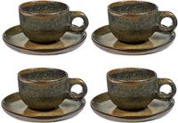 Serax - Sergio Herman Surface - Koffiekop + Schotel - Indi Grijs - 13 Ø - 4 stuks