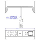 Bachmann DESK2 2xUTE 1xUSB A&C 22W 1xCM 0,2m GST18 INOX