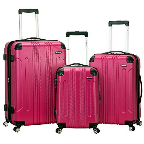 Rockland London Hardside Spinner Fietskoffer - Magenta - 3-Piece Set (20/24/28)