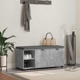 vidaXL Hallenbank met kussen, Beton Grijs, 100 x 38 x 46 cm