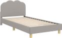 vidaXL Lit pour enfant avec tête de lit, gris clair, 90x190 cm, bouclé