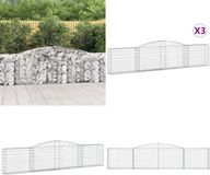 vidaXL Gabions - 3 pièces - voûté - 400x30x80/100 cm - fer
