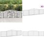 vidaXL Gabions - 3 pièces - voûté - 400x30x80/100 cm - fer