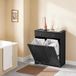 SoBuy Armoire de salle de bains indépendante avec panier à linge – Équipée de deux sacs à linge amovibles, de deux tiroirs et de quatre patins en silicone – Pour la salle de bains et la buanderie – MDF noir et tissu – 78 x 39 x 91 cm