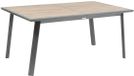 Hespéride Uitschuifbare tuintafel voor 10 personen van aluminium en glas met houtlook PAVANE