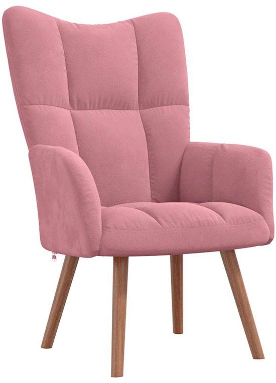 vidaXL Relaxstoel fluweel roze