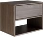 Selsey Framme – Hangend nachtkastje met lade en open vak, walnoot houtlook, 50 cm