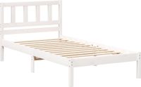 vidaXL - Bedframe - met - hoofdeinde - Wit - 90 - x - 200 - cm - Massief - grenenhout