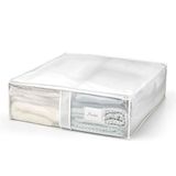 Rayen | Opbergdoos voor kleding en dekens | PVA tas met ritssluiting voor het opbergen van kleding, ademend net, opvouwbaar en duurzaam | 55 x 65 x 20 cm | transparant