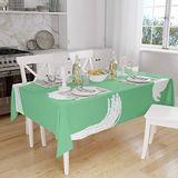 Bonamaison Tafelkleed, Anti-Mold, Sneldrogend, Waterdicht, 100% Polyester Tafellaken, Petroleum Groen, Wit, 140 x 160 Cm