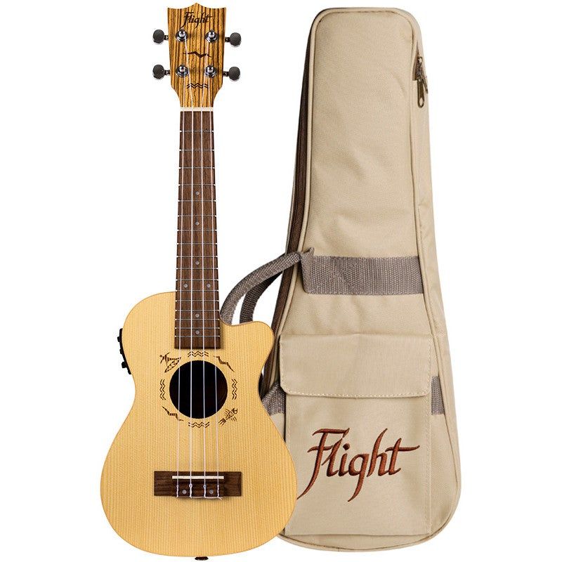 Flight Designer Series DUC328E SP/ZEB Concert Ukulele with Gigbag