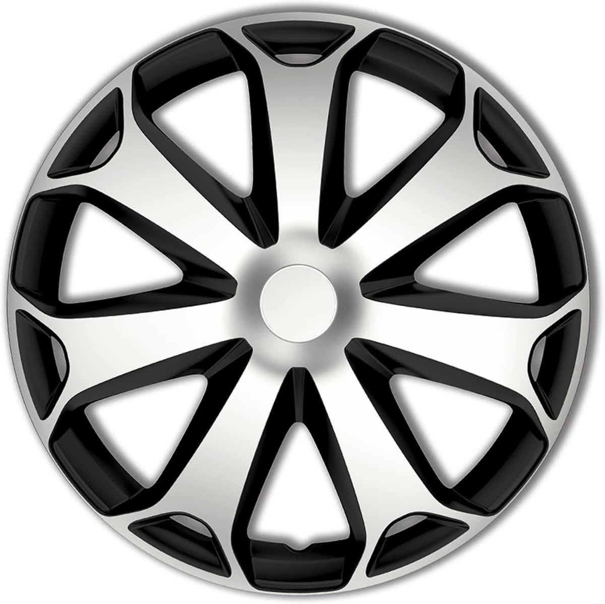 AutoStyle Wieldoppenset Mega 16 inch Silver/Black