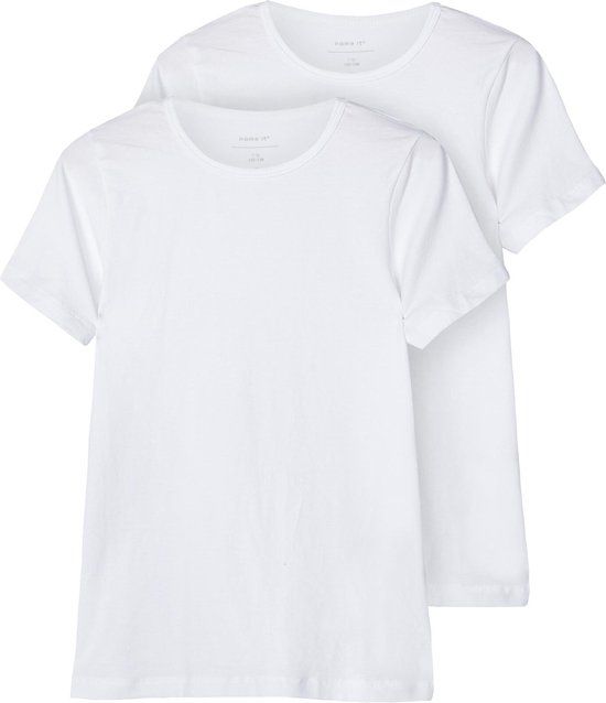 NAME IT Jongens Ondershirt NKMT-SHIRT Slim Fit 2-Pack - Wit - Maat 158/164