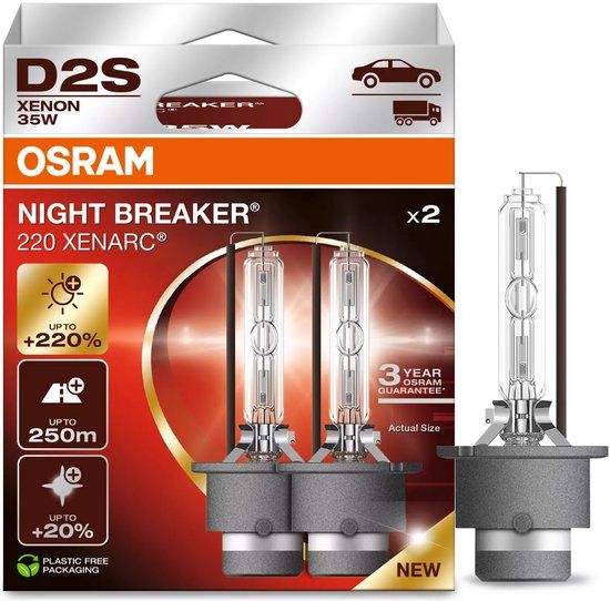 Osram Night Breaker Xenarc D2S Xenonlampen - 220% Heldere Xenonlamp - Set
