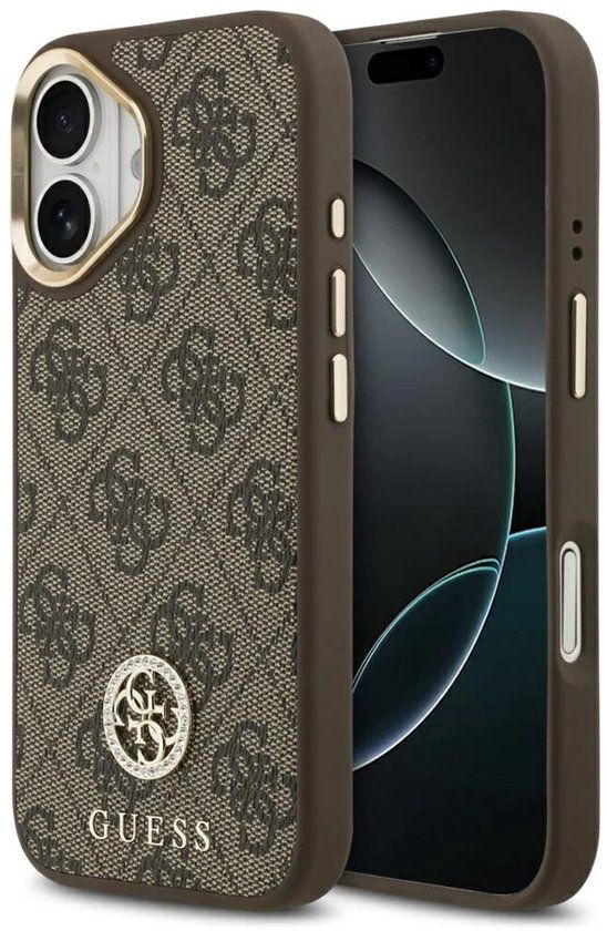Guess 4G Case Strass Logo Magsafe Voor iPhone 17 Met Beschermingssysteem