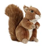 Living Nature AN49 Groot realistisch zacht knuffelig eekhoornspeelgoed, natuurlijk milieuvriendelijk pluche, bruin, 17 cm