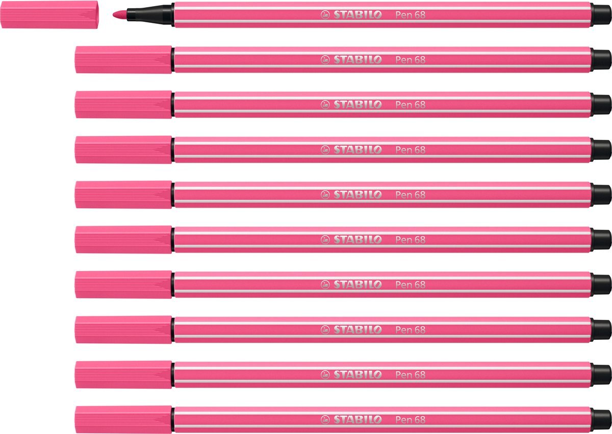 Stabilo Pen 68 - Premium Viltstift - Roze - Doos 10 stuks