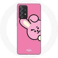 Maniacase Hoesje voor Samsung Galaxy A52 BTS Bangtan Boys BT21 Cooky Roze Achtergrond