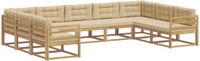 vidaXL - Buiten - bank - set - 9 - st - Wit - en - Beige