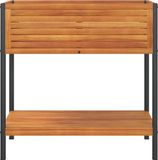vidaXL Plantenbak met schap 80x45x80 cm massief acaciahout en staal