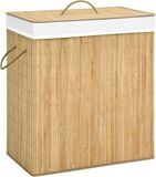 vidaXL Wasmand met 2 vakken 100 l bamboe