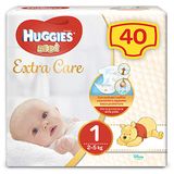 Huggies Extra Care Bebè, luiers maat 1 (2-5 kg), zeer absorberend, volledige bescherming, Disney-design, 40 stuks
