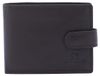 Enrico Coveri Portefeuille Homme Cuir Véritable Bouton-pression Noir Black B UNICA 9.5x12x2 cm