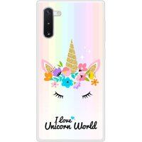 Unicorn World Bedrukt siliconen hoesje compatibel met Galaxy Note 10