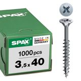 SPAX Universele schroef, 3,5 x 40 mm, 1000 stuks, Deeldraad, Verzonken kop, Kruiskop Z2, 4CUT, WIROX - 0291010350405