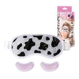 Fisura – Oogmasker en oogpatches “vaca”. Roze gel oogmasker en herbruikbare oogpatches voor wallen, kringen en fijne lijntjes. Originele set voor self-care en cadeau-idee