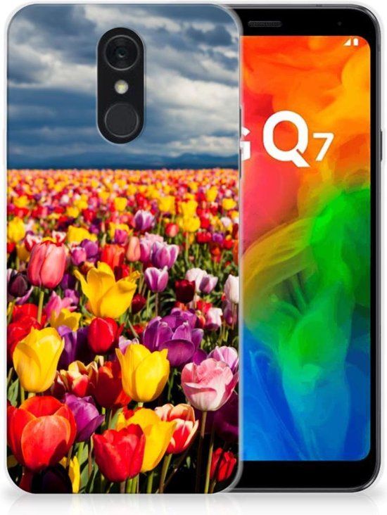 LG Q7 Back Cover - TPU Siliconen Hoesje - Tulpen
