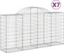 vidaXL Gabions curved - 7 pieces - 200x50x100/120 cm - Metal - Silver